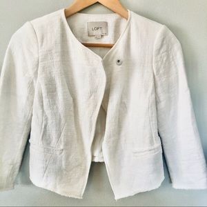 NWOT LOFT Cropped Moto Blazer Jacket in White